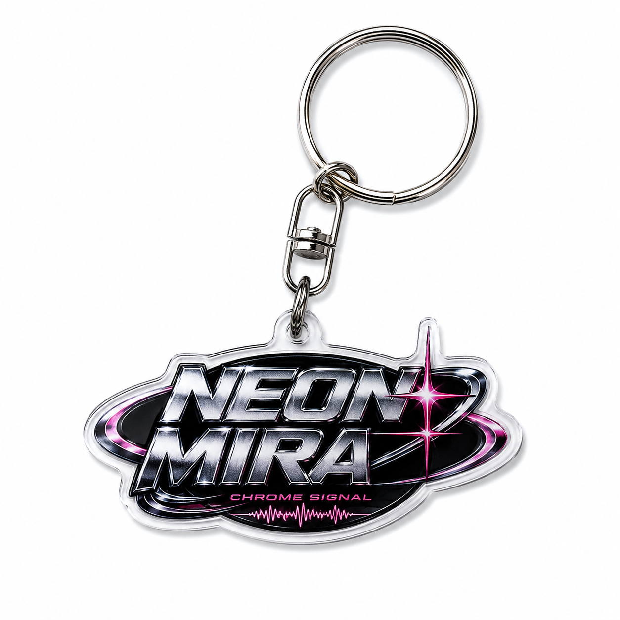 NEON MIRA Logo Keychain