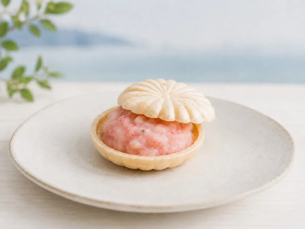 12月の月替わり・湘南いちごミルクあんの最中