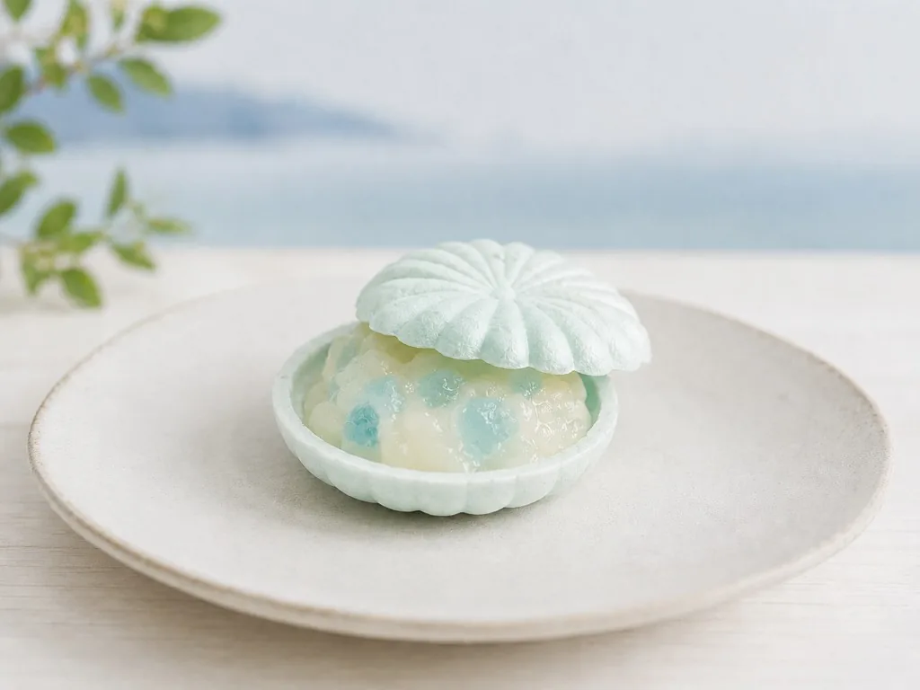 ラムネ白あんの季節限定汐待最中