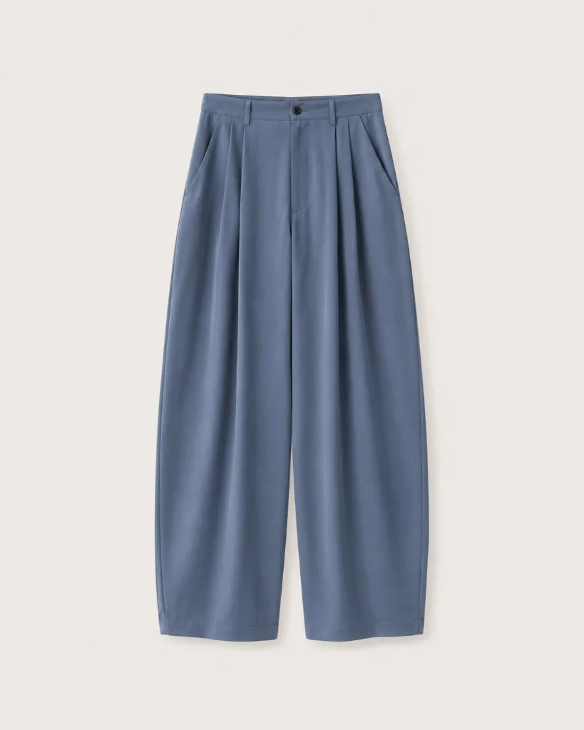 Wide Curve Trousers Dust Blue 商品単体