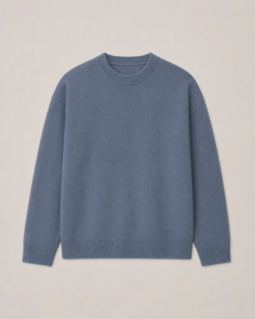 Structured Knit Pullover Dust Blue