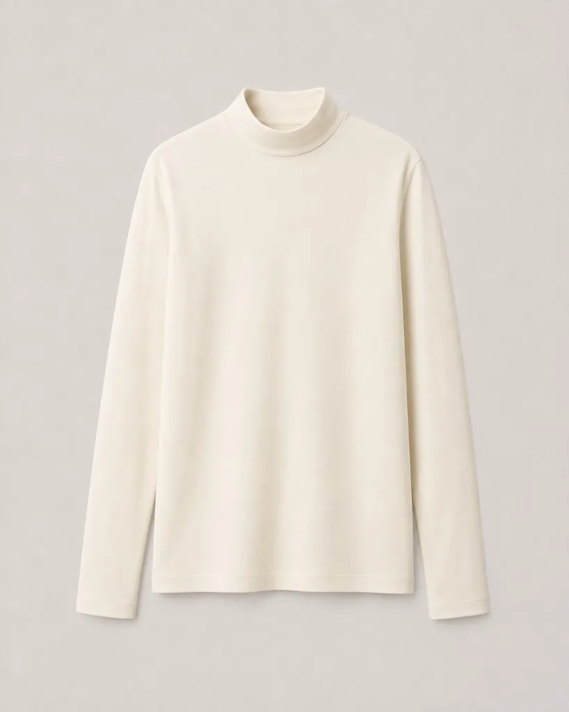 Mock Neck Jersey Top Ivory 商品単体