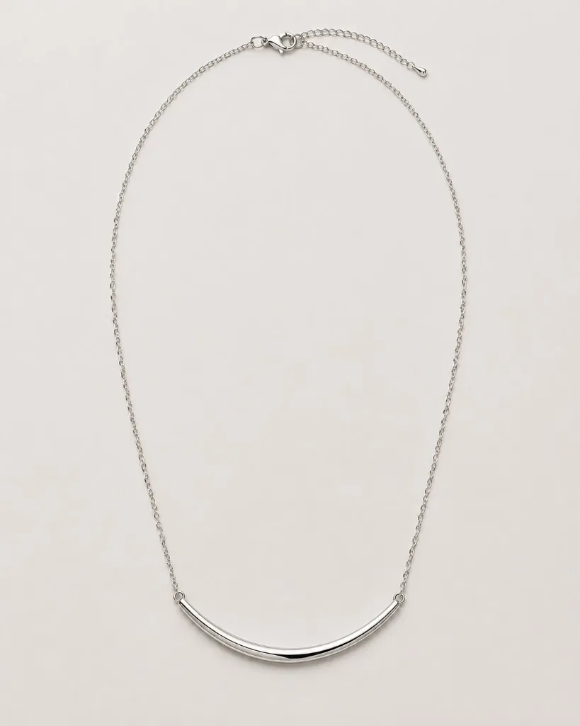 Metal Curve Necklace Silver 商品単体